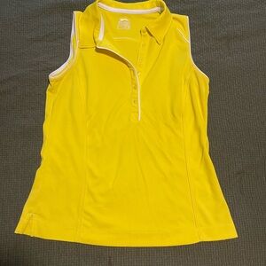 Women's Yellow Sleeveless Polo Top